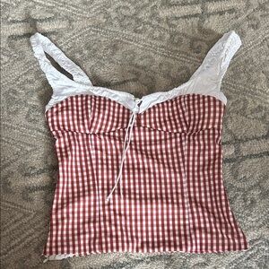 Zara Red and White Checkered Camisole